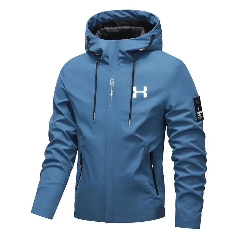 Mens Hooded Windbreaker Jacket