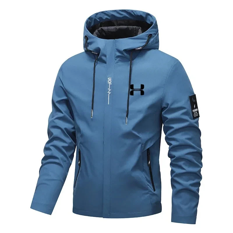 Mens Hooded Windbreaker Jacket