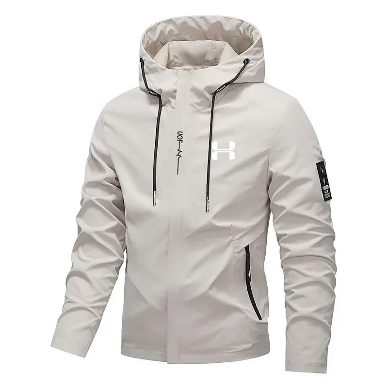 Mens Hooded Windbreaker Jacket