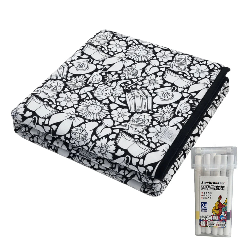 DIY Coloring Blanket With Markers