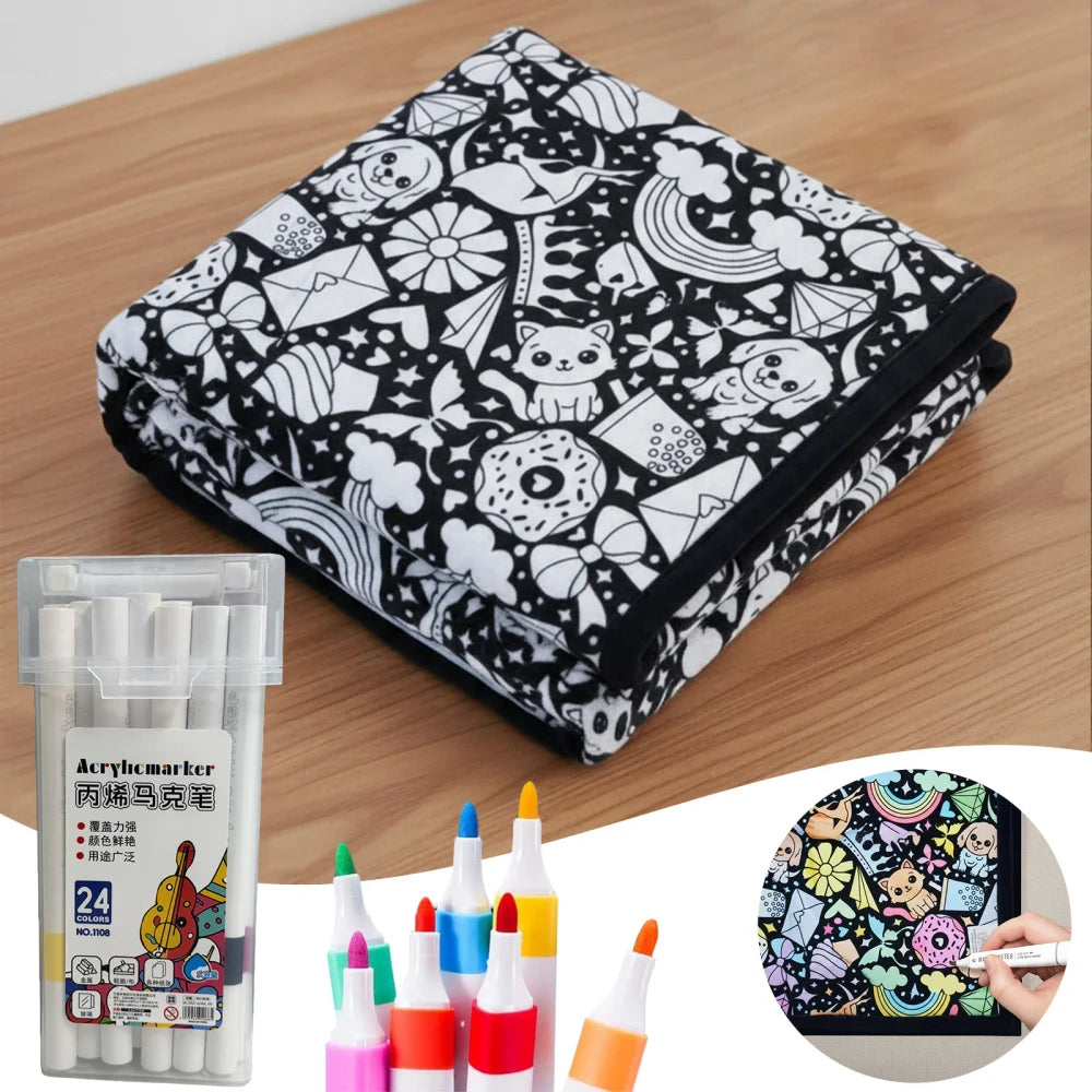 DIY Coloring Blanket With Markers